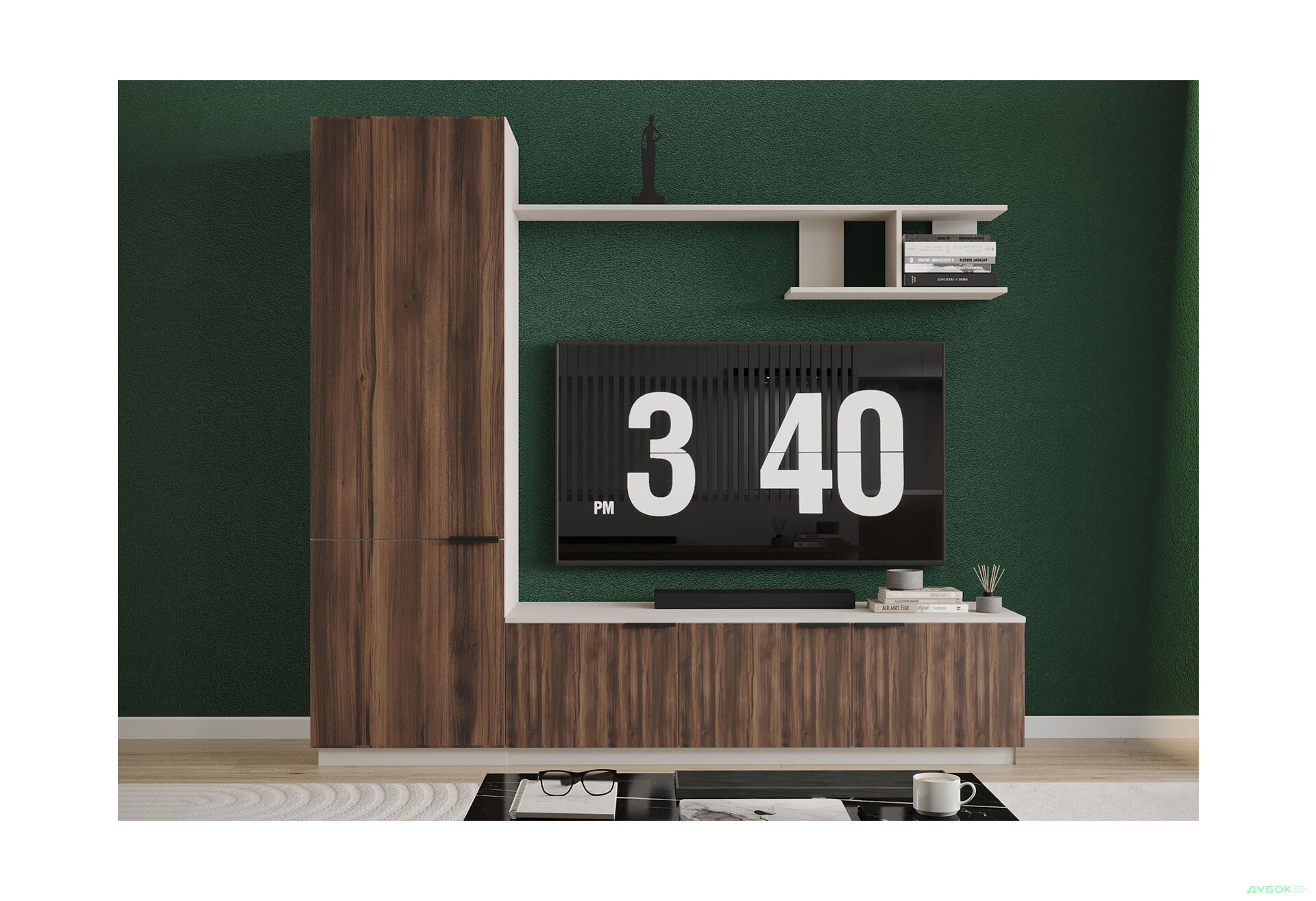 Изображение 1 - Гостиная Viant ВТ-2 с пеналом і полкой 220 см, кашемир / ристретто