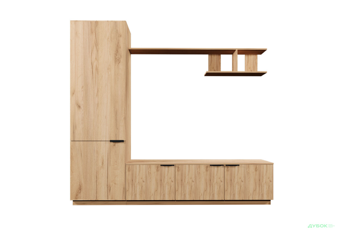 Зображення 2 - Вітальня Viant ВТ-2 з пеналом і полицею 220 см, дуб тахо