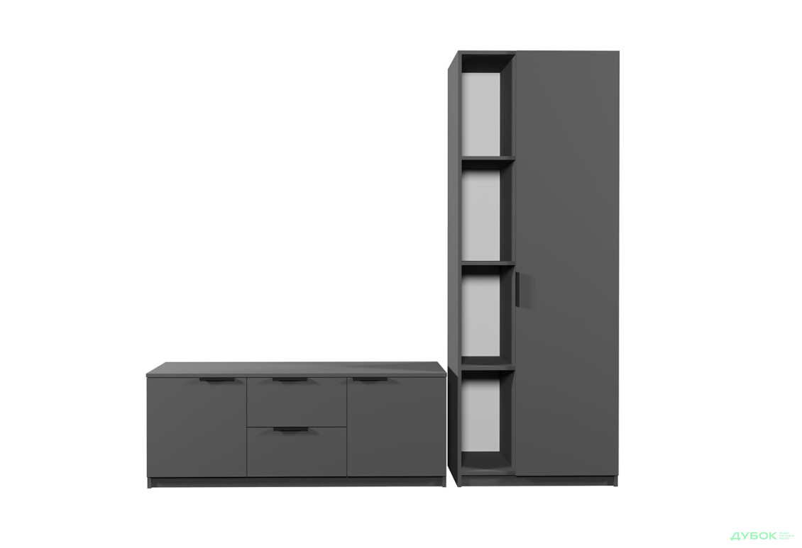 Изображение 2 - Гостиная Viant ВТ-4 с пеналом і стеллажом 180 см, антрацит
