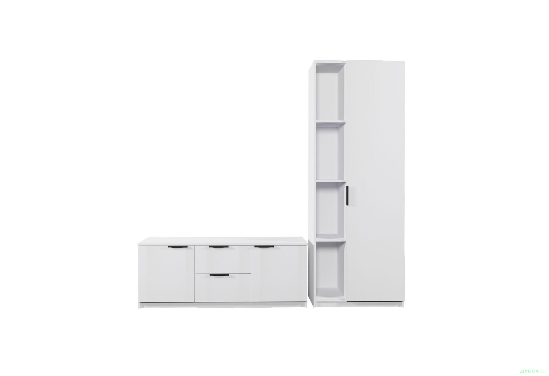 Зображення 2 - Вітальня Viant ВТ-4 з пеналом і стелажем 180 см, біла