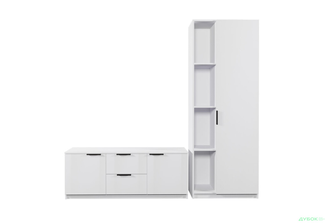 Зображення 2 - Вітальня Viant ВТ-4 з пеналом і стелажем 180 см, біла