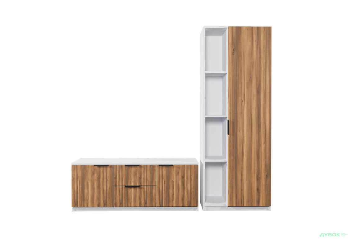 Изображение 3 - Гостиная Viant ВТ-4 с пеналом і стеллажом 180 см, белый / янтарь