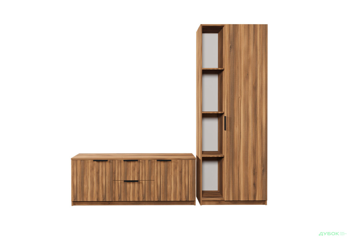 Зображення 3 - Вітальня Viant ВТ-4 з пеналом і стелажем 180 см, бурштин