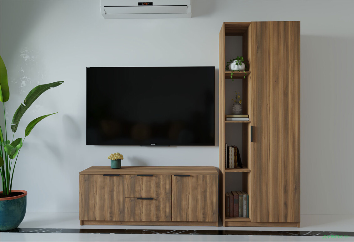 Вітальня Viant ВТ-4 з пеналом і стелажем 180 см, бурштин