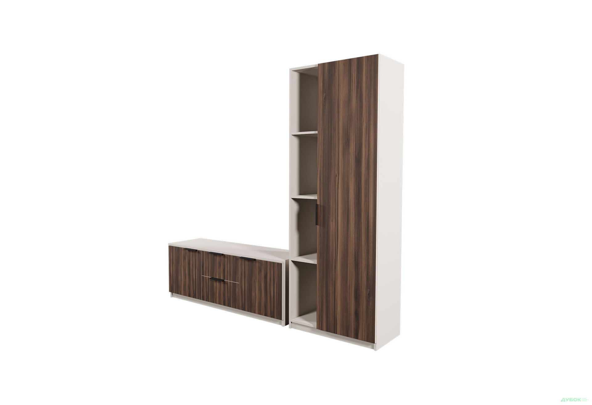 Зображення 3 - Вітальня Viant ВТ-4 з пеналом і стелажем 180 см, кашемір / рістретто