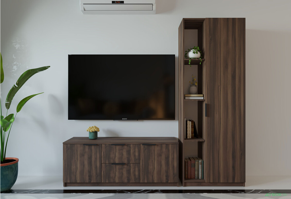 Гостиная Viant ВТ-4 с пеналом і стеллажом 180 см, дуб ристретто