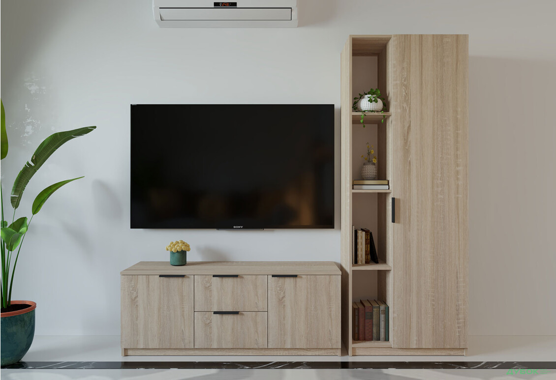 Вітальня Viant ВТ-4 з пеналом і стелажем 180 см, дуб сонома