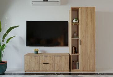 Вітальня Viant ВТ-4 з пеналом і стелажем 180 см, дуб тахо