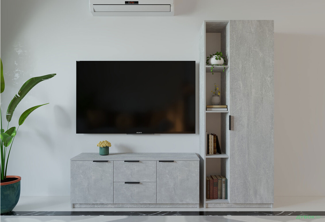 Вітальня Viant ВТ-4 з пеналом і стелажем 180 см, індастріал