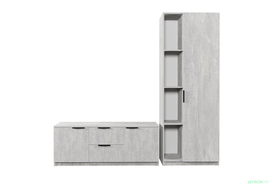 Зображення 2 - Вітальня Viant ВТ-4 з пеналом і стелажем 180 см, індастріал