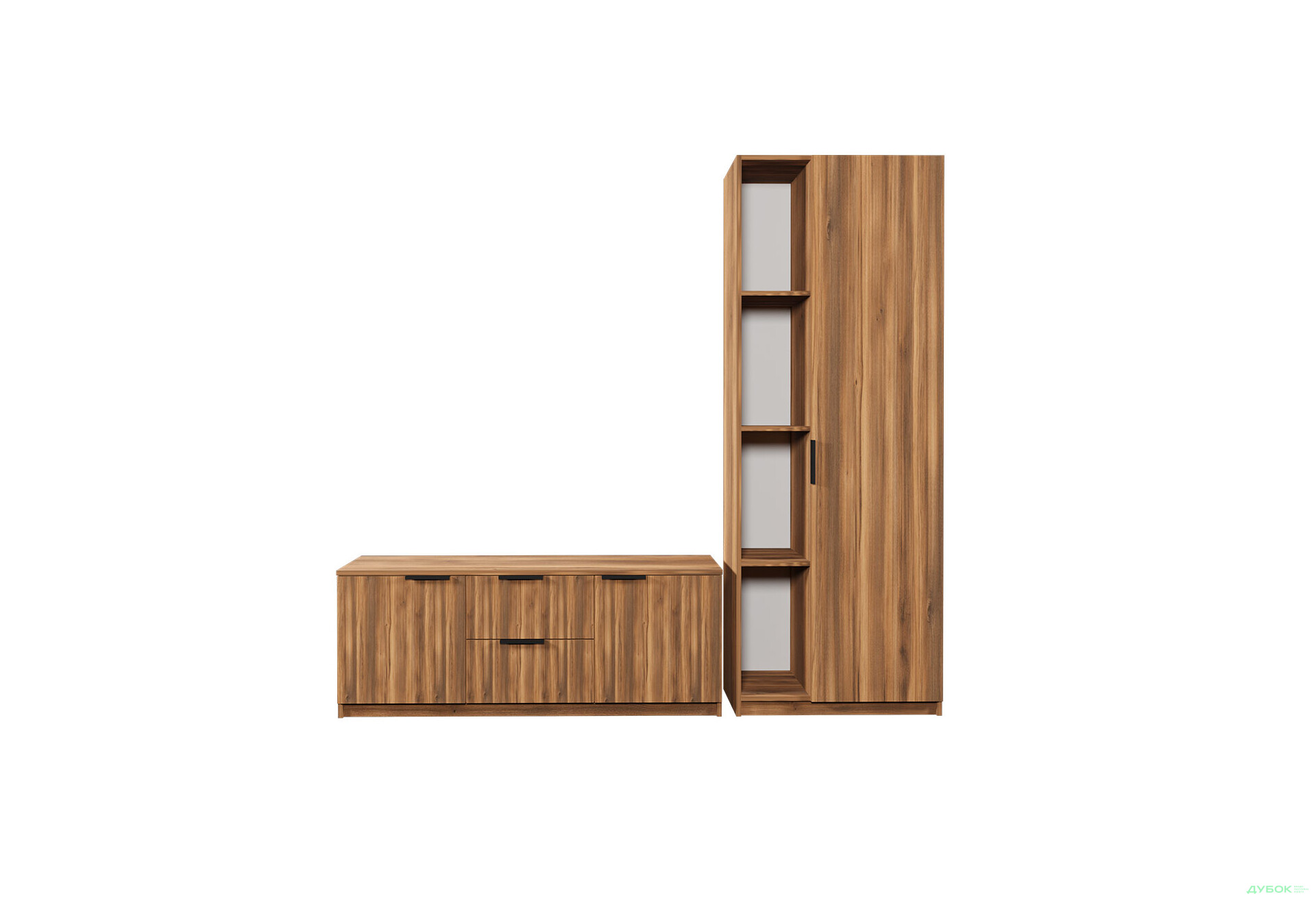 Зображення 3 - Вітальня Viant ВТ-4 з пеналом і стелажем 200 см, бурштин