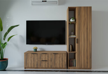 Вітальня Viant ВТ-4 з пеналом і стелажем 200 см, бурштин