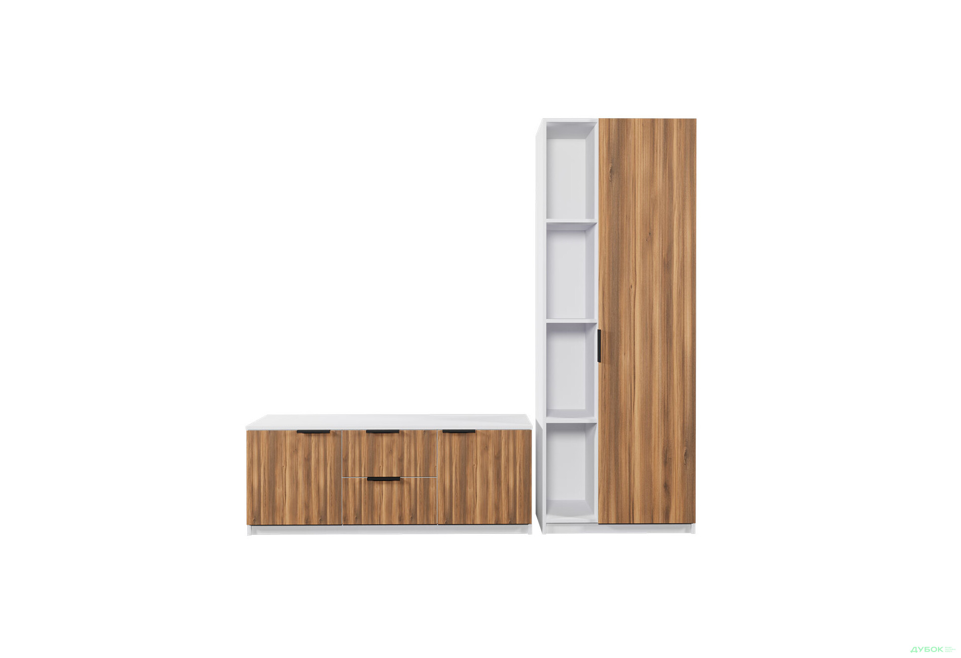 Изображение 3 - Гостиная Viant ВТ-4 с пеналом і стеллажом 200 см, белый / янтарь