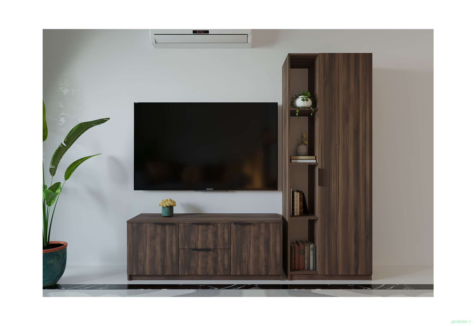 Изображение 1 - Гостиная Viant ВТ-4 с пеналом і стеллажом 200 см, ристретто