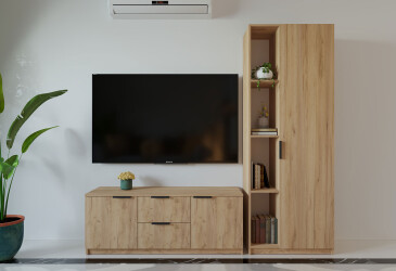 Вітальня Viant ВТ-4 з пеналом і стелажем 200 см, дуб тахо