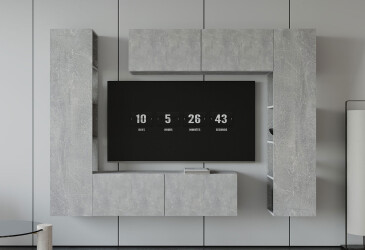 Вітальня Viant ВТ-1 з тумбою і пеналом з полицями 220 см, індастріал