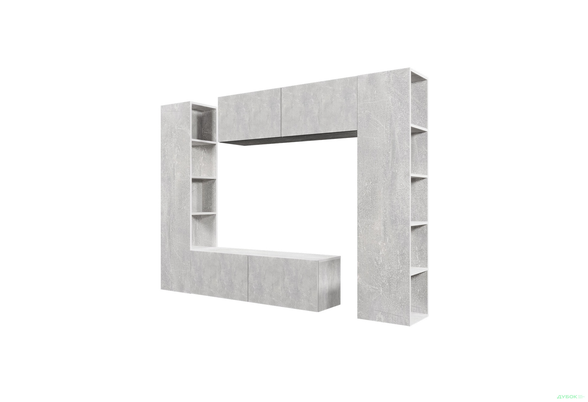 Зображення 2 - Вітальня Viant ВТ-1 з тумбою і пеналом з полицями 220 см, індастріал