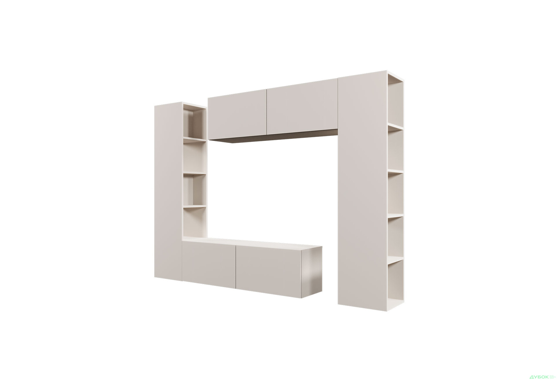 Зображення 2 - Вітальня Viant ВТ-1 з тумбою і пеналом з полицями 220 см, кашемір