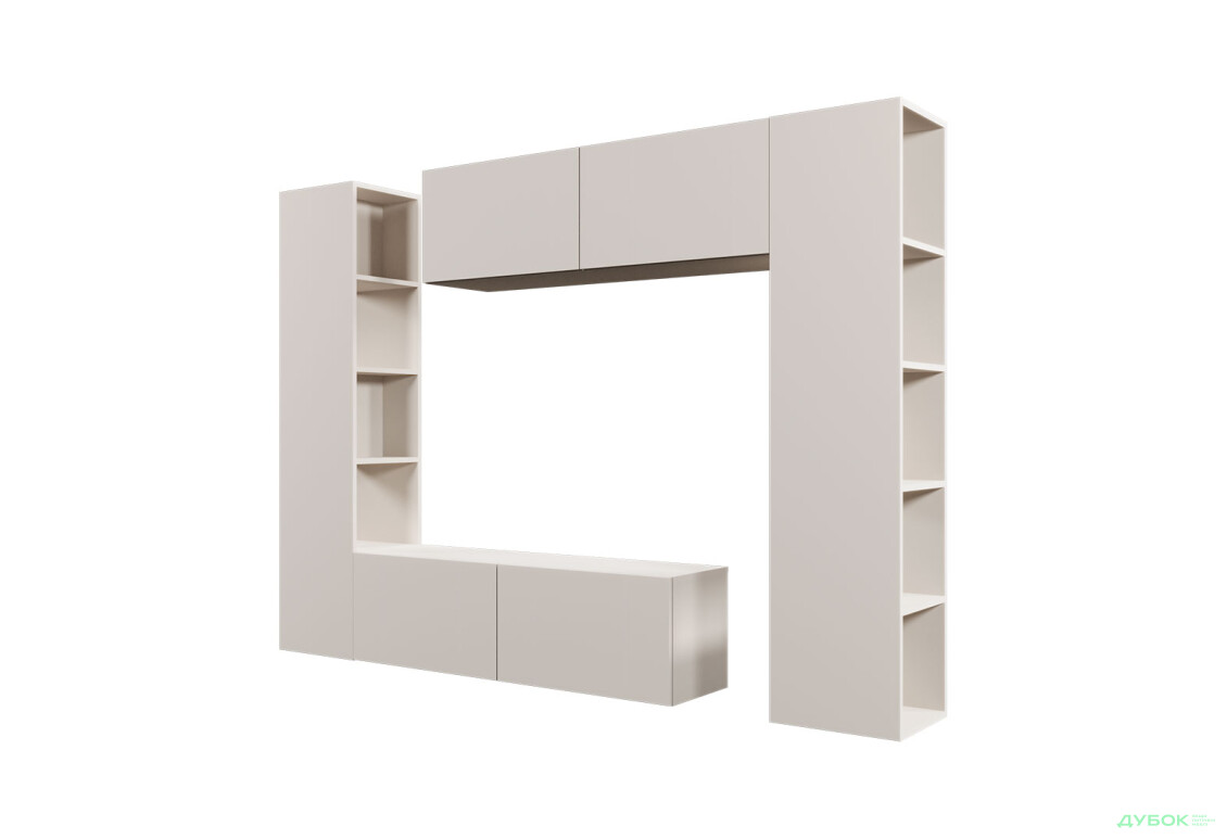 Зображення 2 - Вітальня Viant ВТ-1 з тумбою і пеналом з полицями 220 см, кашемір