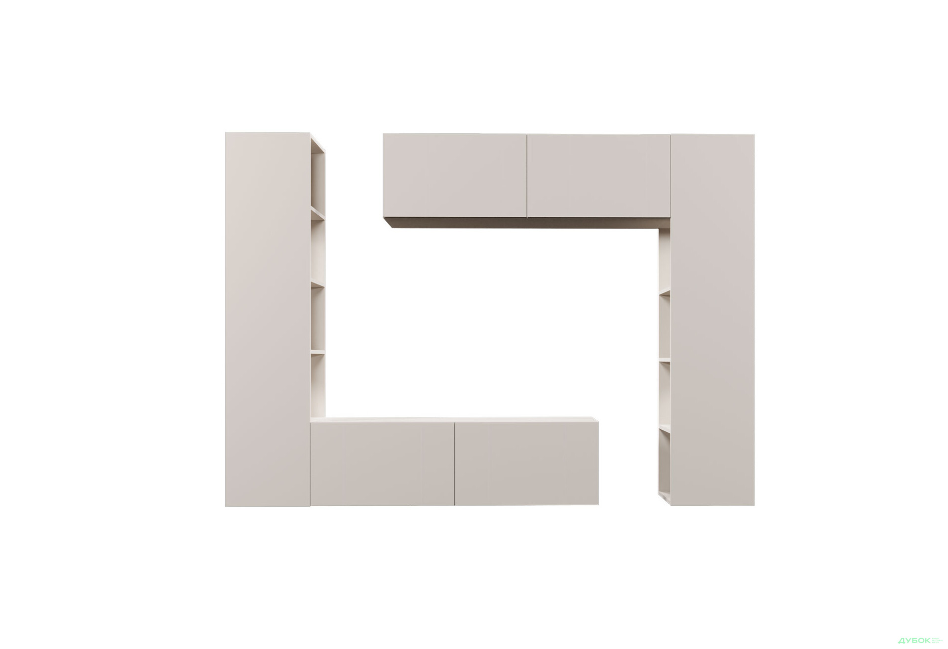 Зображення 3 - Вітальня Viant ВТ-1 з тумбою і пеналом з полицями 220 см, кашемір