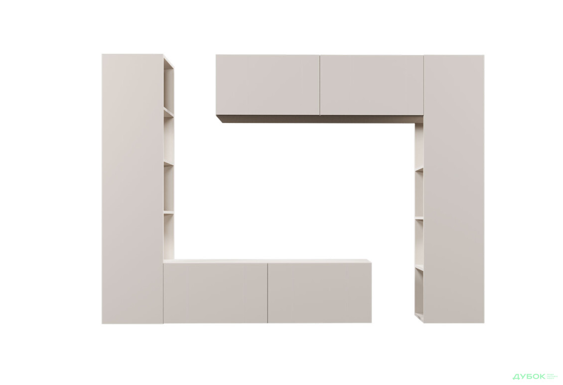 Зображення 3 - Вітальня Viant ВТ-1 з тумбою і пеналом з полицями 220 см, кашемір