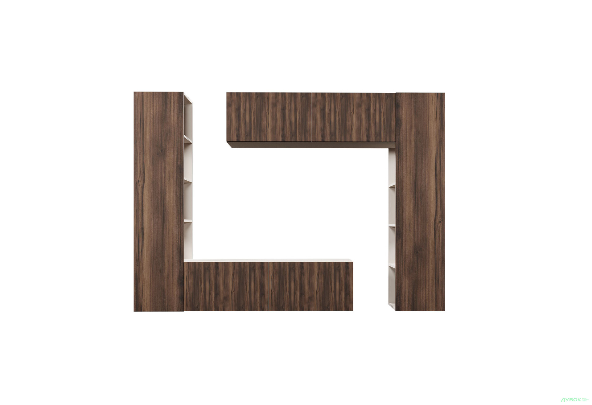 Зображення 4 - Вітальня Viant ВТ-1 з тумбою і пеналом з полицями 220 см, кашемір / дуб рістретто