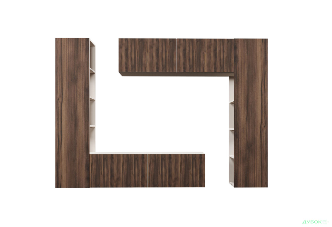 Зображення 4 - Вітальня Viant ВТ-1 з тумбою і пеналом з полицями 220 см, кашемір / дуб рістретто