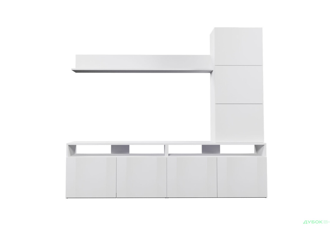 Изображение 2 - Гостиная Viant ВТ-3 с надставкой и полками 180 см, белая