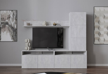 Гостиная Viant ВТ-3 с надставкой и полками 180 см, индастриал