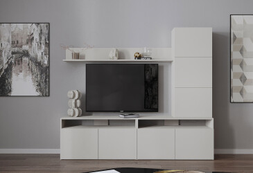 Гостиная Viant ВТ-3 с надставкой и полками 200 см, кашемир