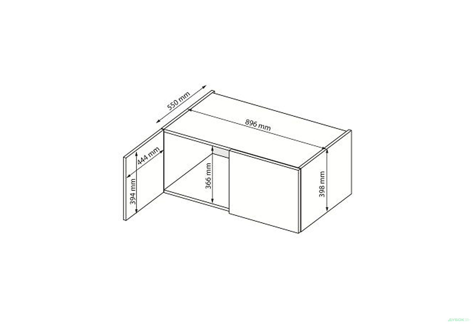 Изображение 3 - Антресоль МироМарк Мила 2-дверная 89.6 см, белый глянец