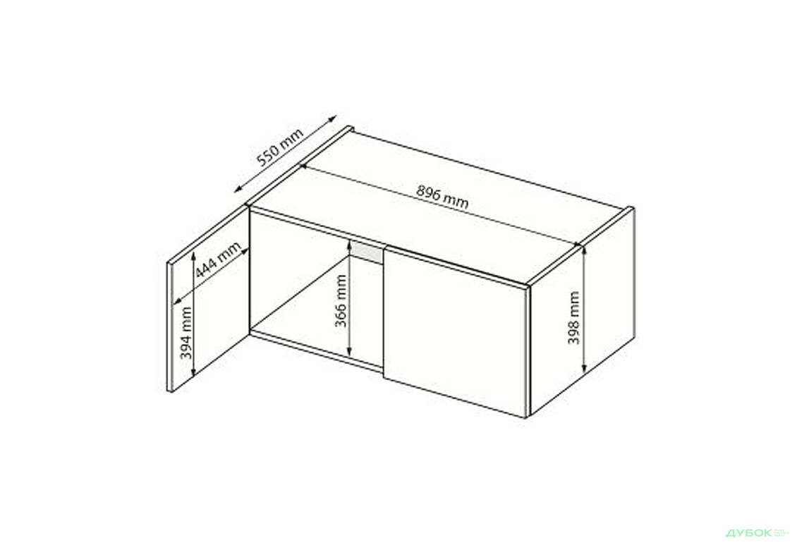 Изображение 3 - Антресоль МироМарк Мила 2-дверная 89.6 см, белый глянец