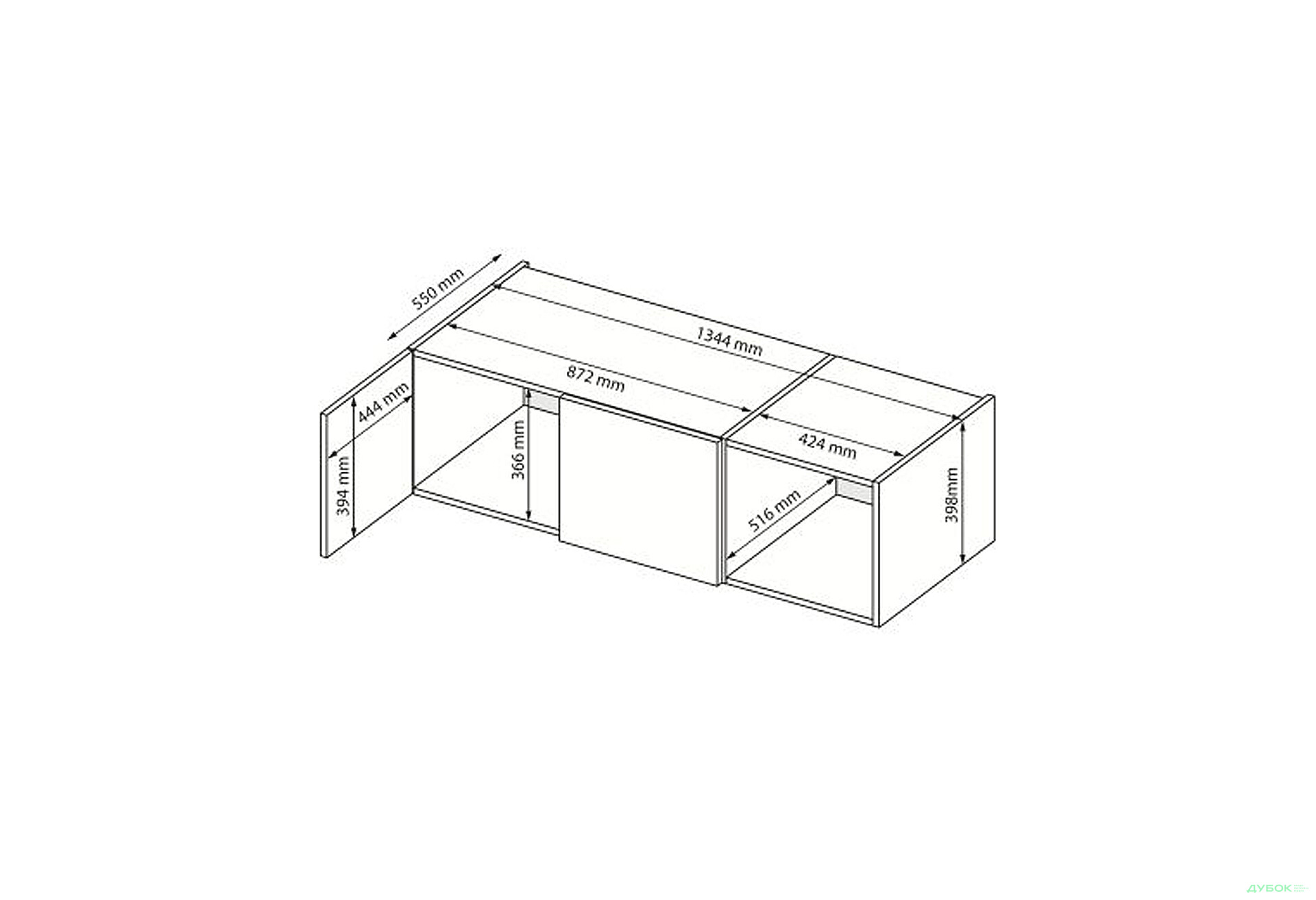 Изображение 4 - Антресоль МироМарк Мила 3-дверная 134.4 см, белый глянец