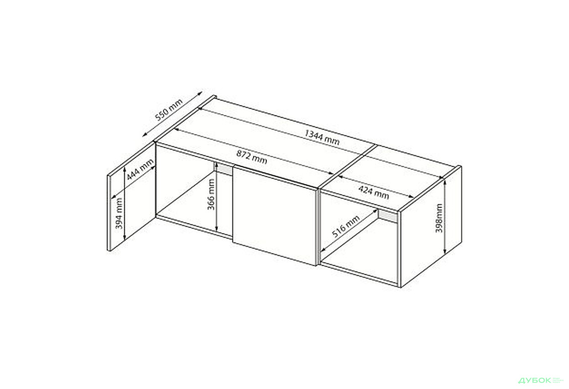 Изображение 4 - Антресоль МироМарк Мила 3-дверная 134.4 см, белый глянец