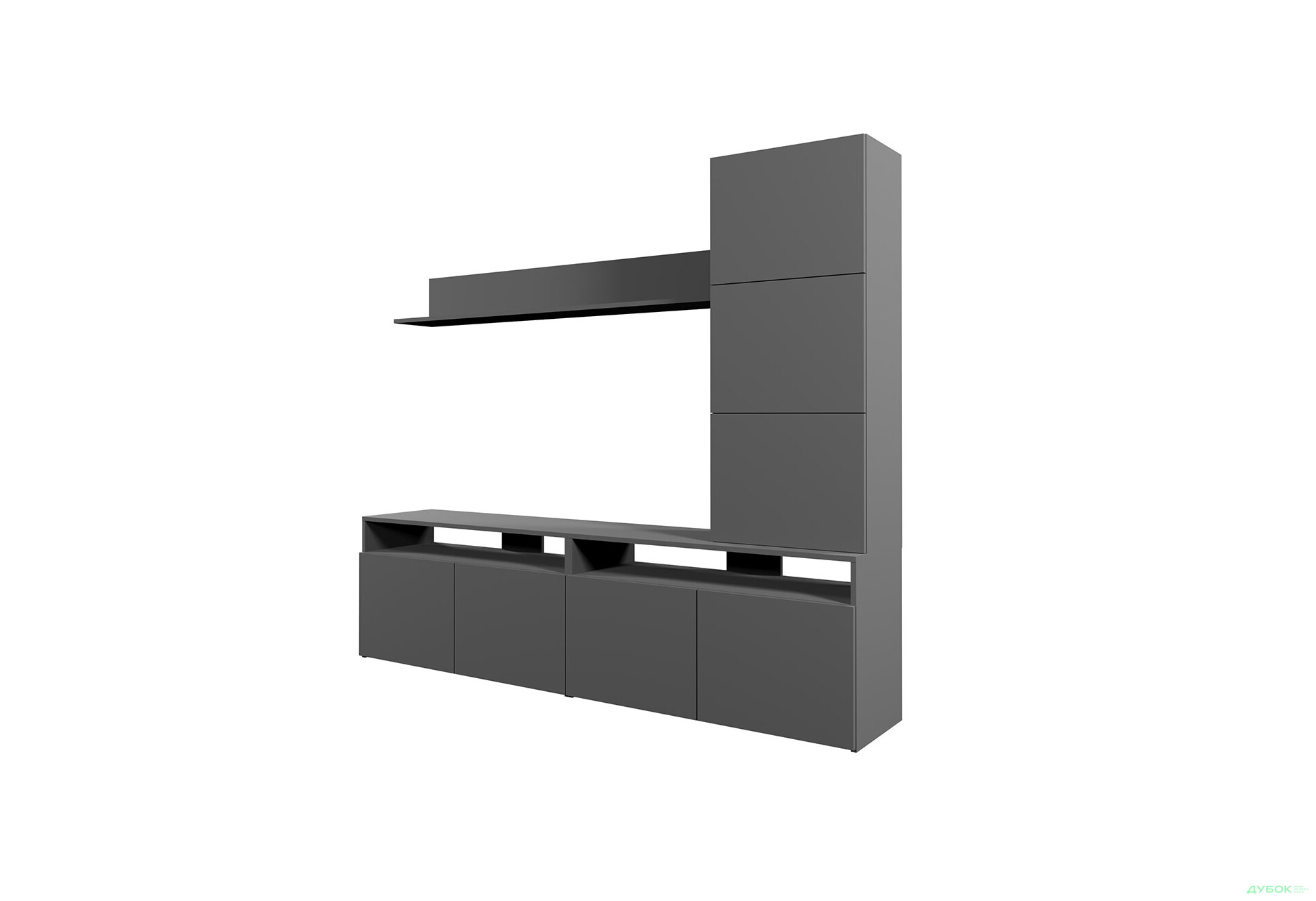 Изображение 2 - Гостиная Viant ВТ-3 с надставкой и полками 200 см, антрацит