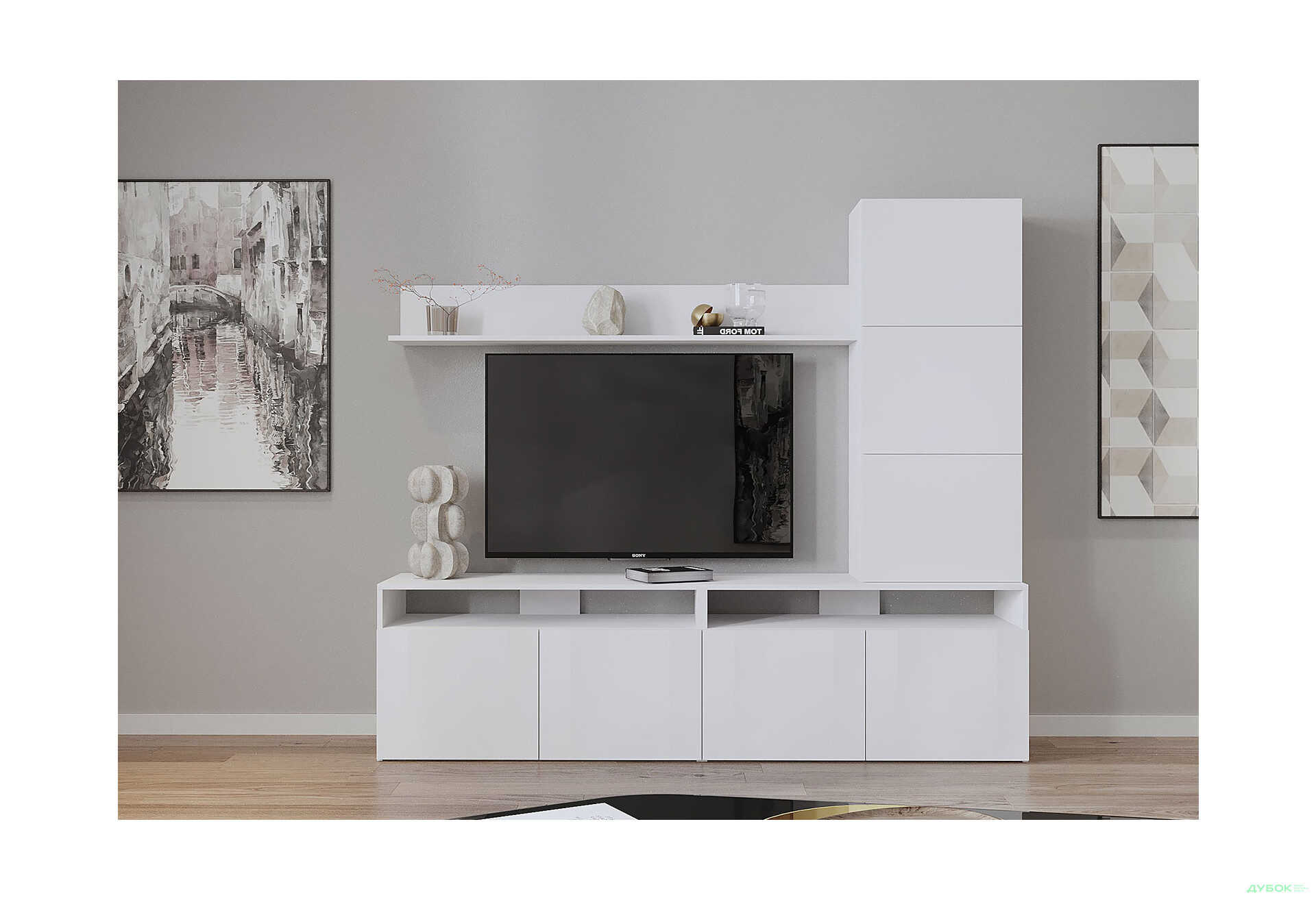 Изображение 1 - Гостиная Viant ВТ-3 с надставкой и полками 200 см, белая