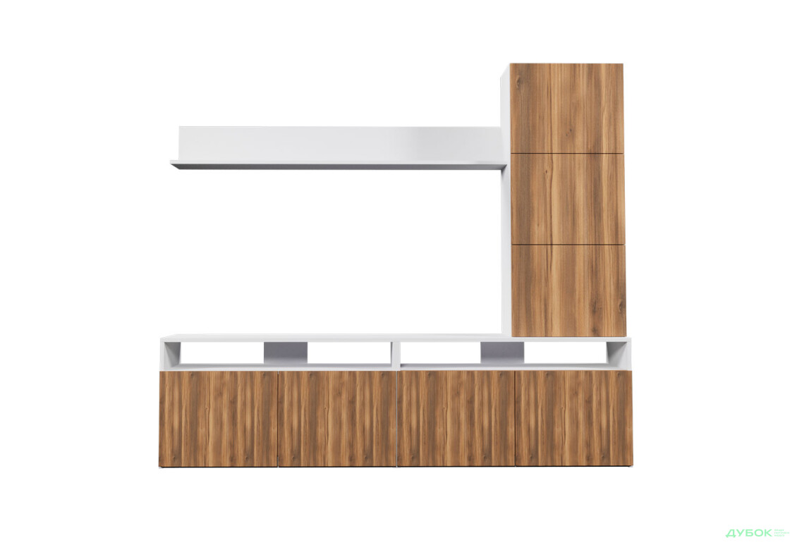 Изображение 3 - Гостиная Viant ВТ-3 с надставкой и полками 200 см, белый / янтарь