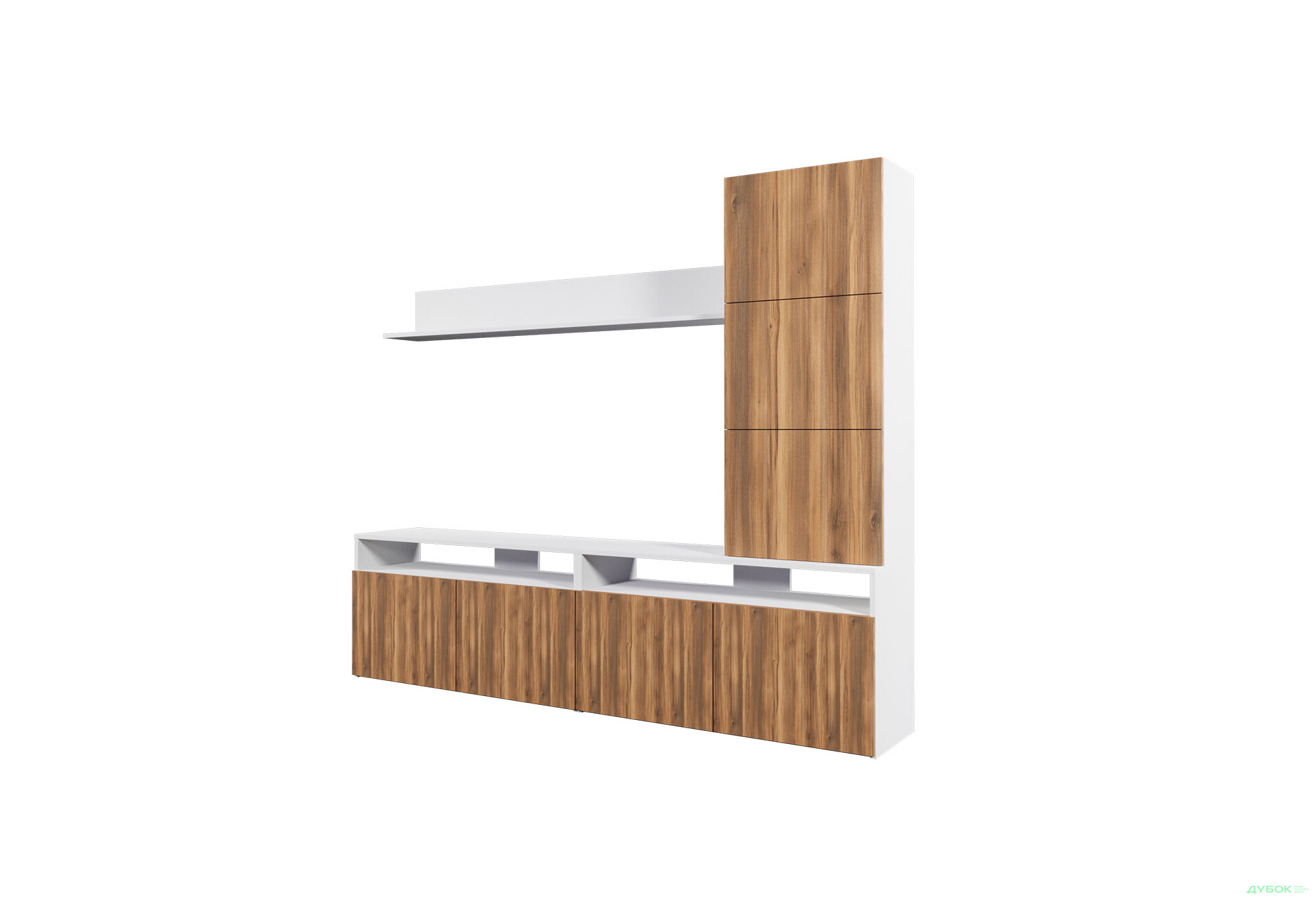 Изображение 2 - Гостиная Viant ВТ-3 с надставкой и полками 200 см, белый / янтарь