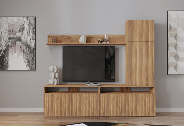 Гостиная Viant ВТ-3 с надставкой и полками 200 см, янтарь