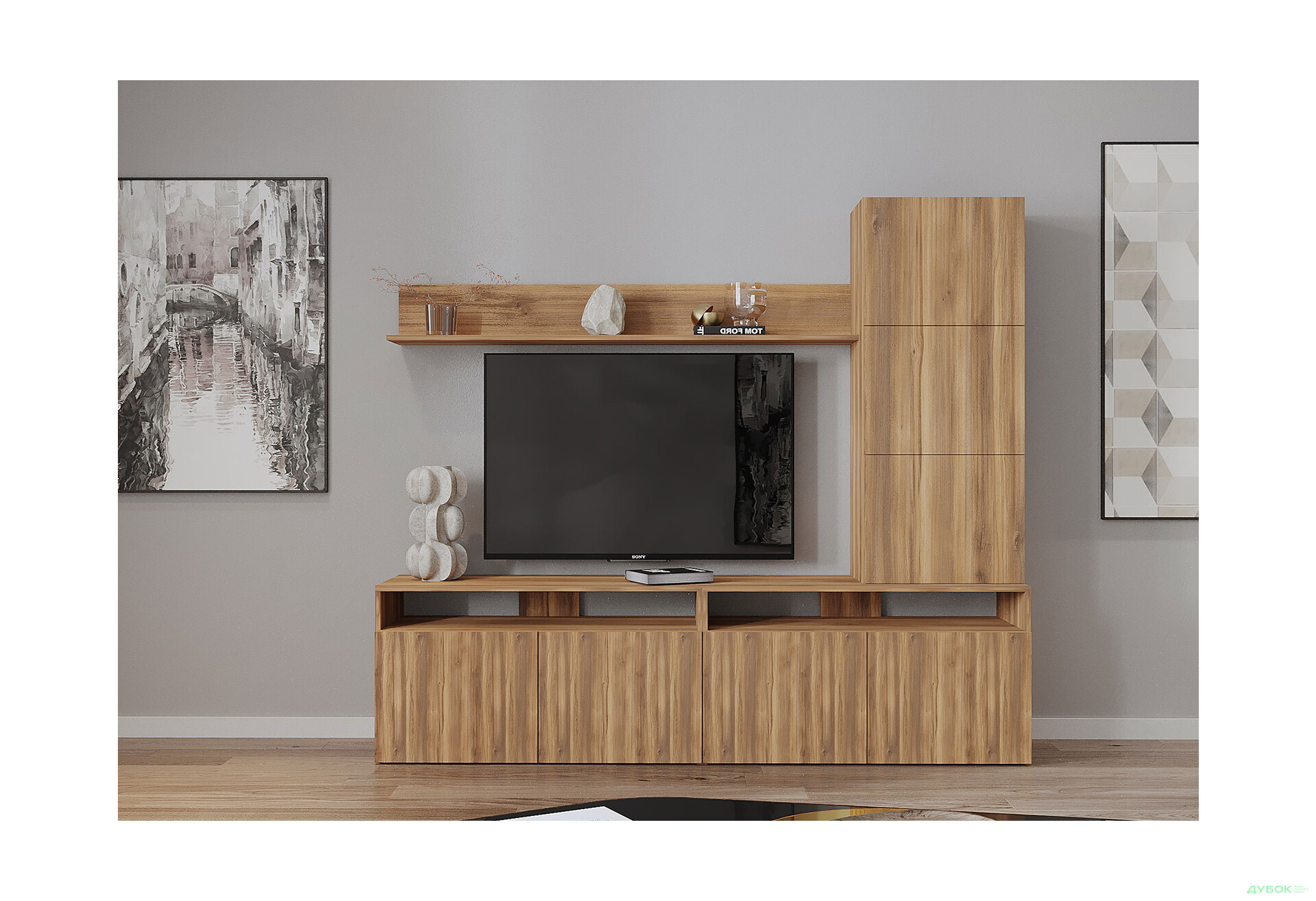 Изображение 1 - Гостиная Viant ВТ-3 с надставкой и полками 200 см, янтарь