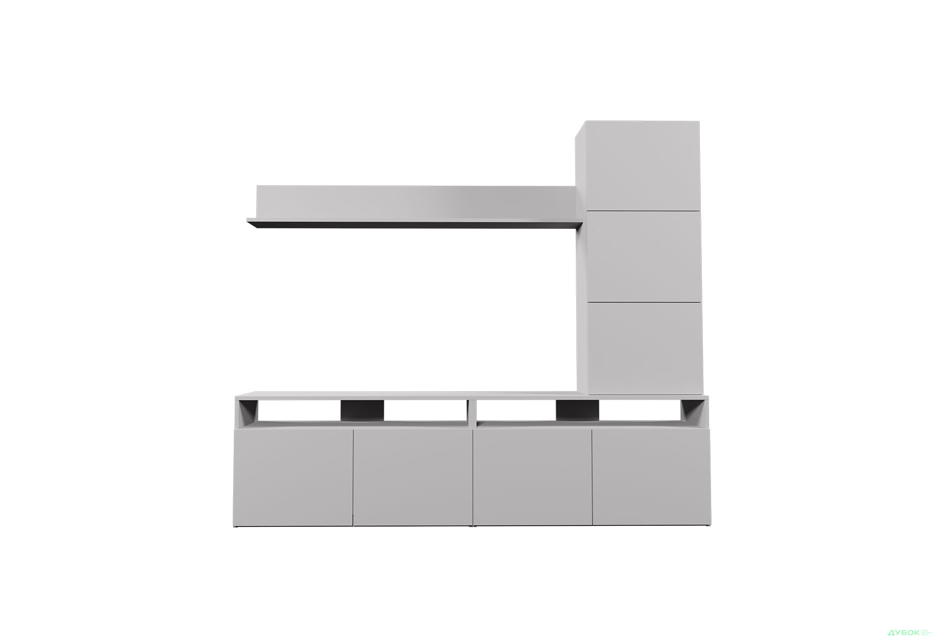 Изображение 2 - Гостиная Viant ВТ-3 с надставкой и полками 200 см, серая