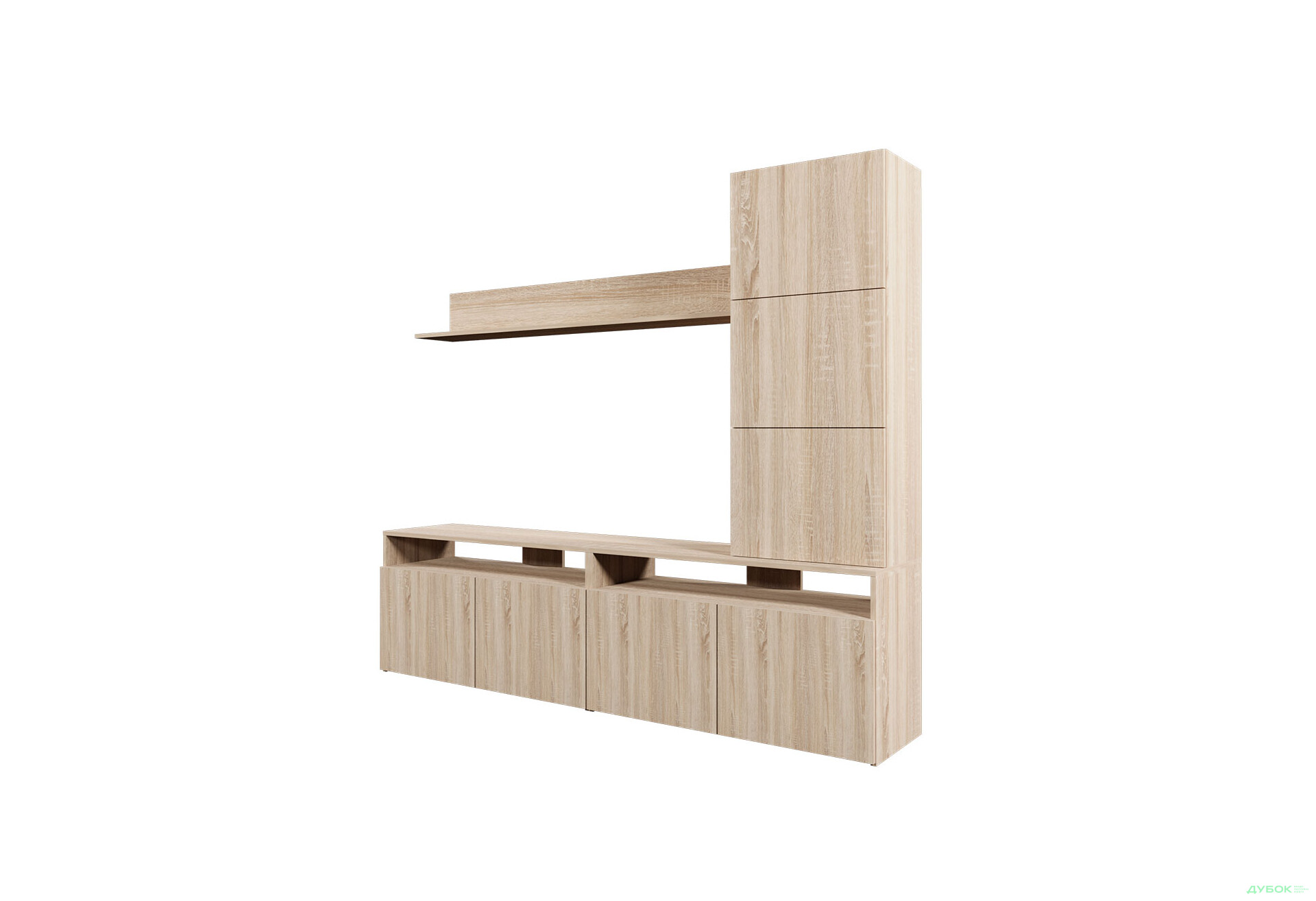 Изображение 2 - Гостиная Viant ВТ-3 с надставкой и полками 200 см, дуб сонома