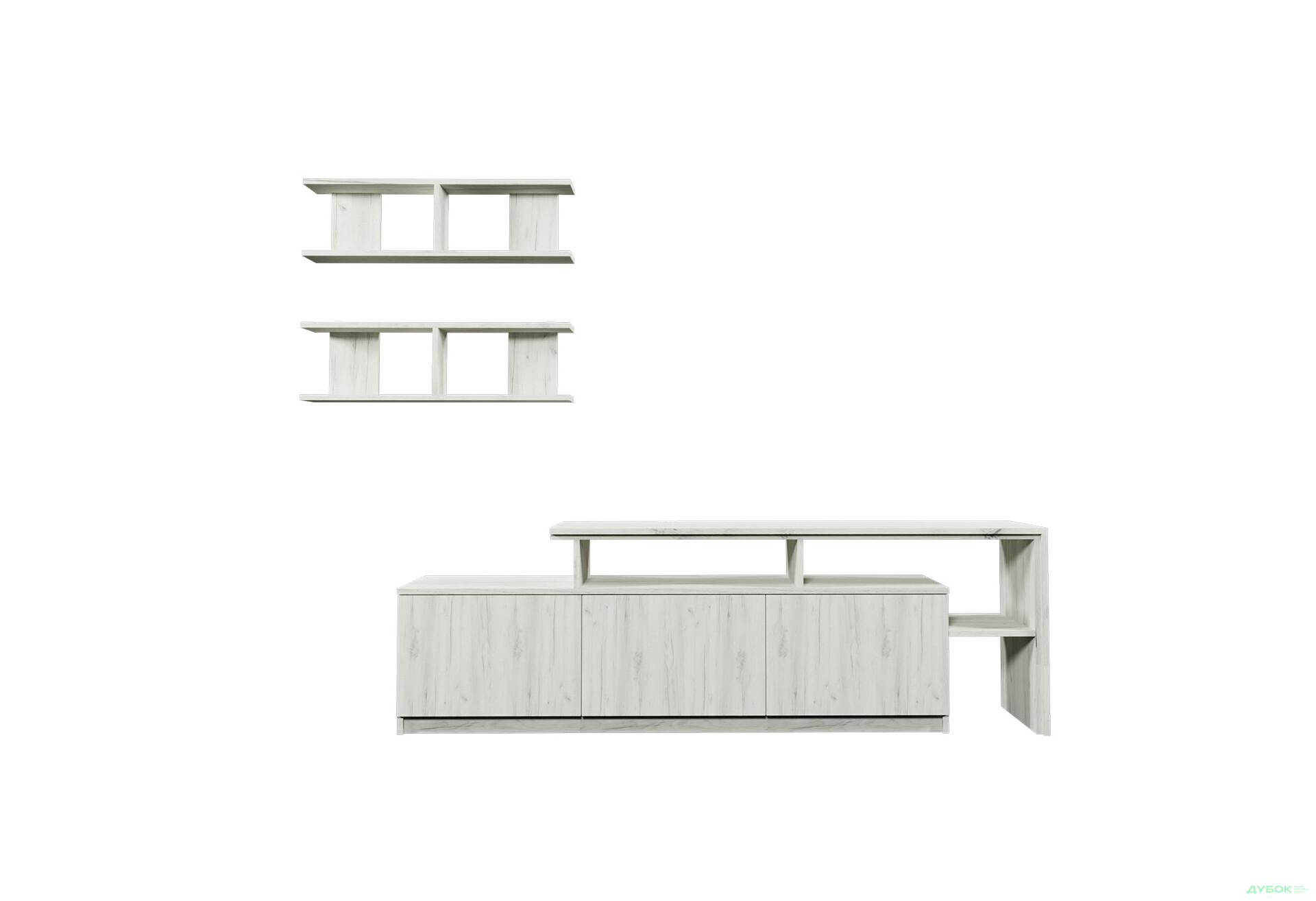 Изображение 2 - Гостиная Viant ВТ-5 с полками, тумба 160 см, дуб крафт белый