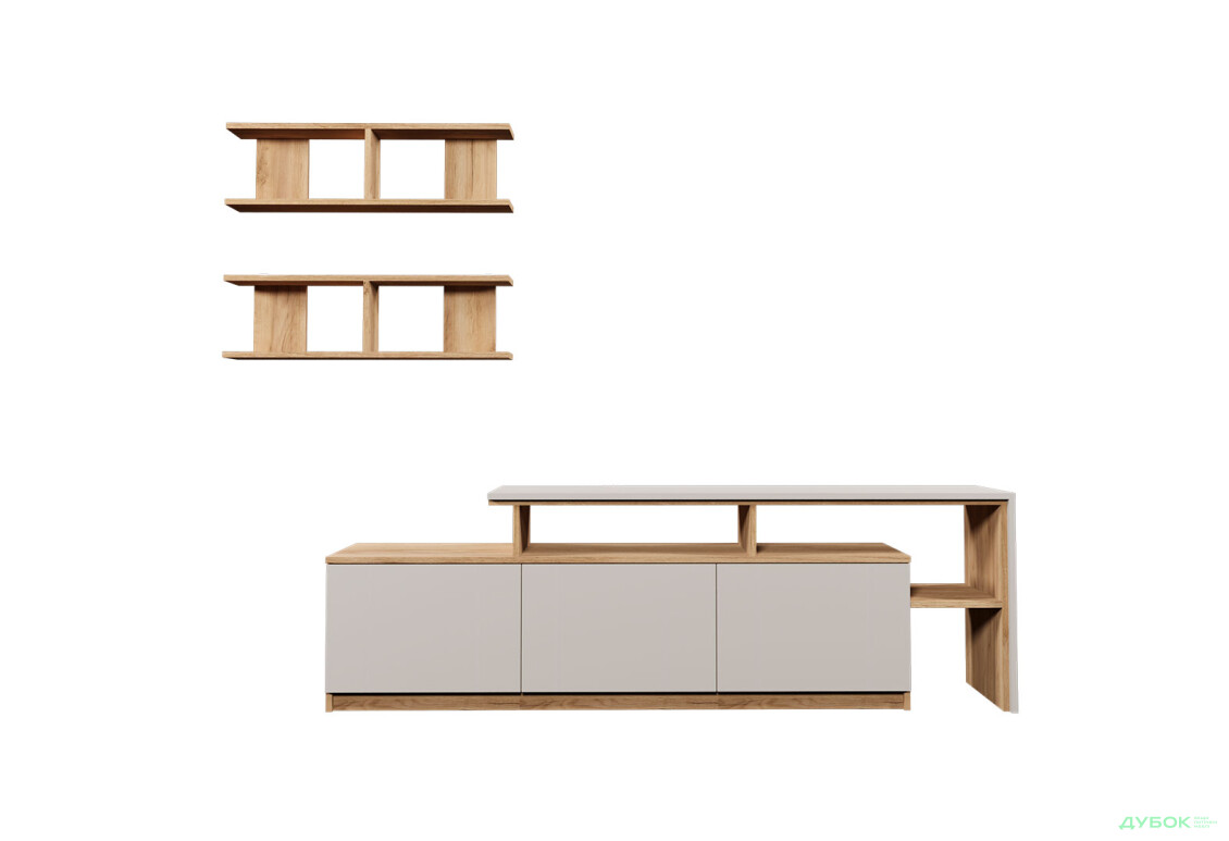 Изображение 2 - Гостиная Viant ВТ-5 с полками, тумба 160 см, дуб тахо / кашемир