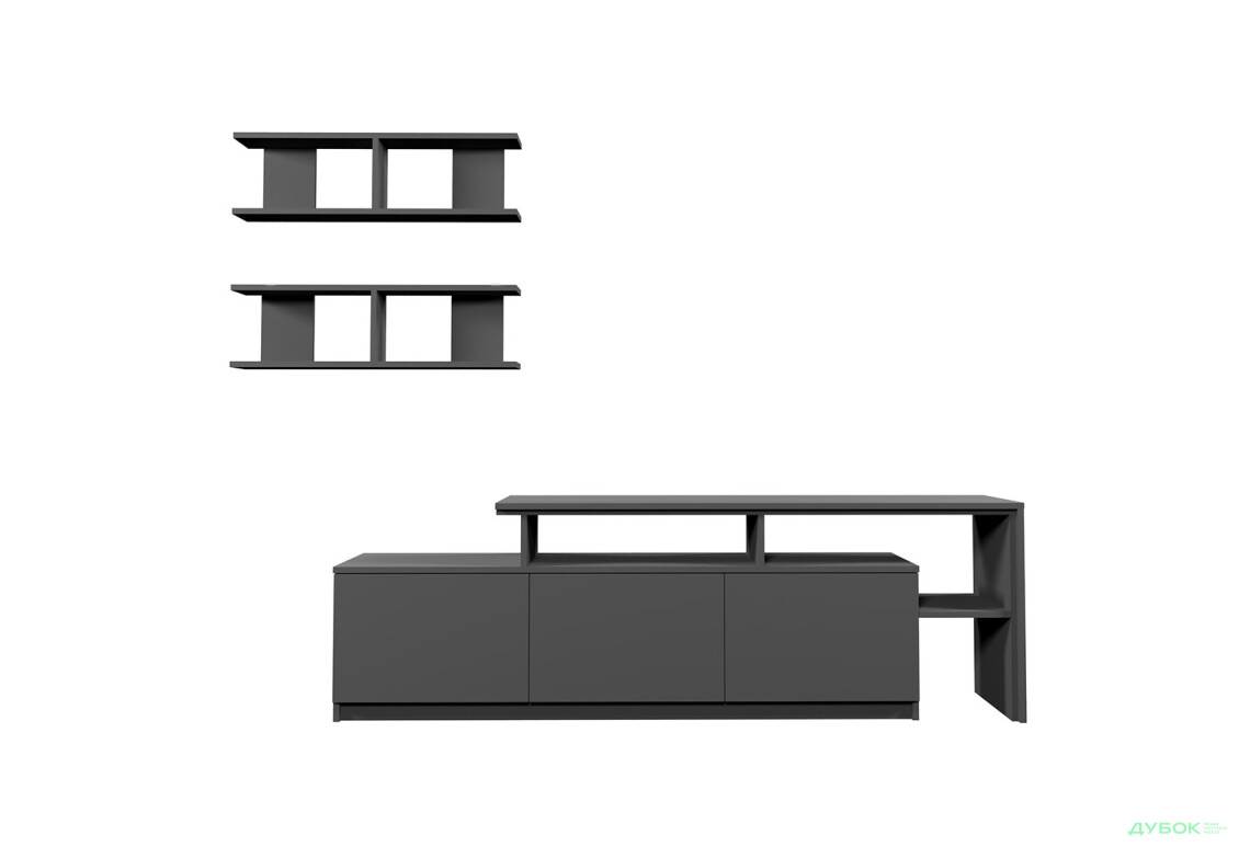 Изображение 3 - Гостиная Viant ВТ-5 с полками, тумба 180 см, антрацит