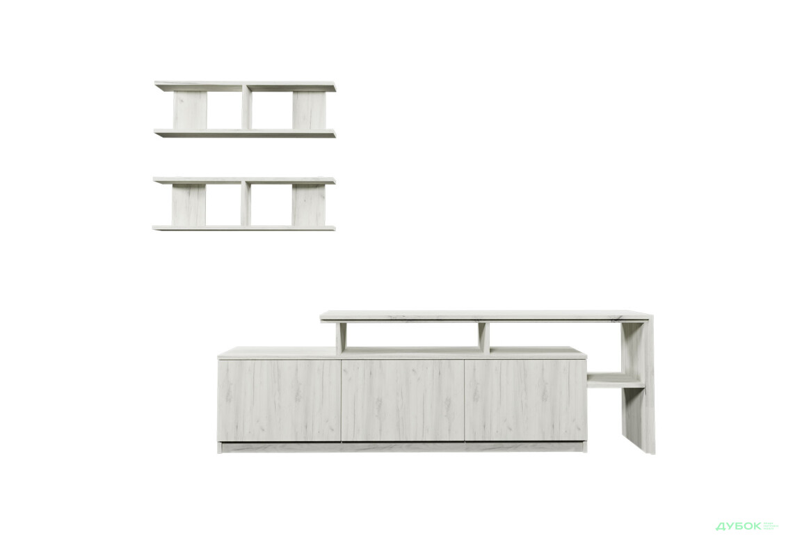 Изображение 3 - Гостиная Viant ВТ-5 с полками, тумба 180 см, дуб крафт белый