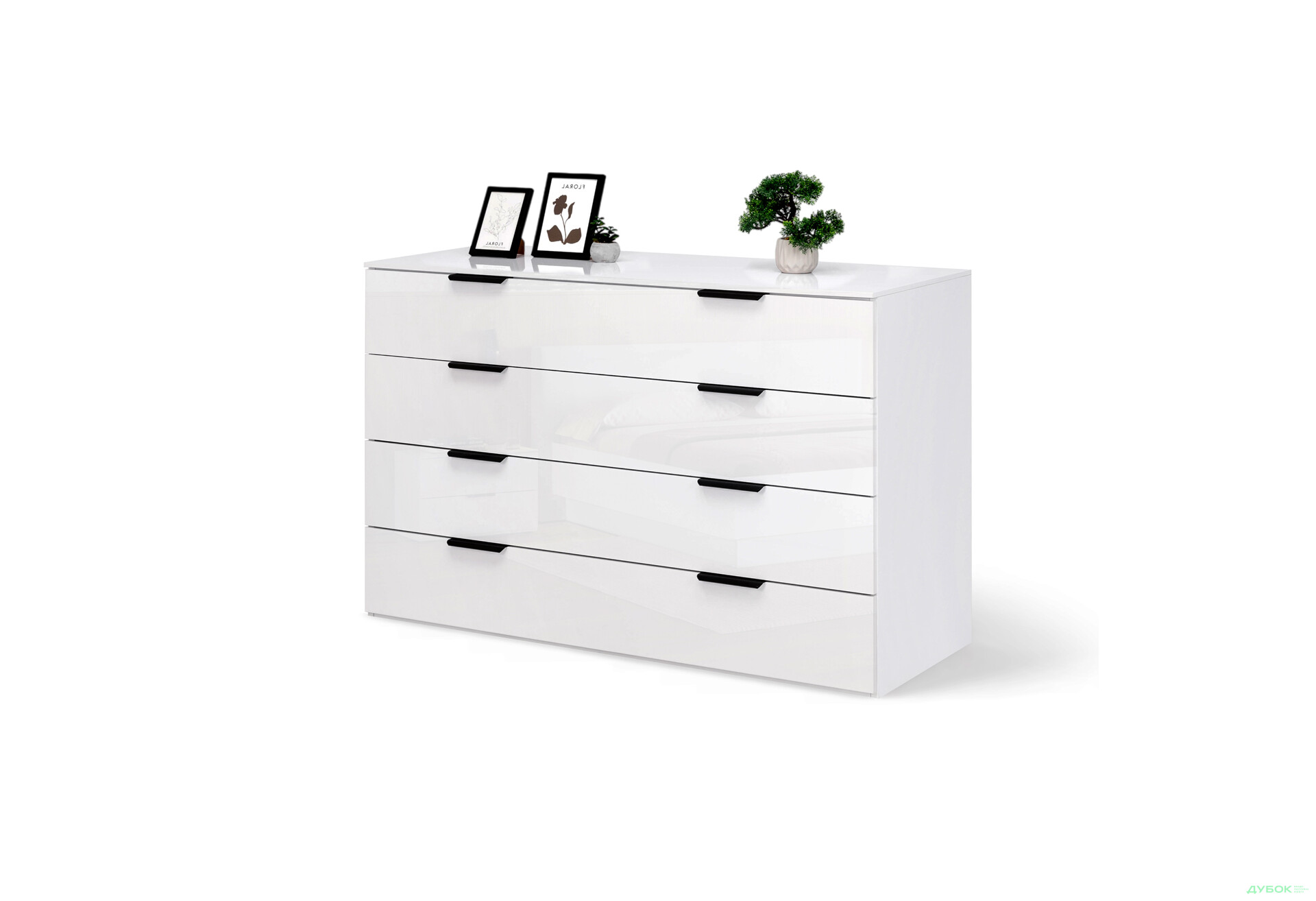 Зображення 2 - Комод MiroMark Міла з 4 шухлядами 70 см білий глянець