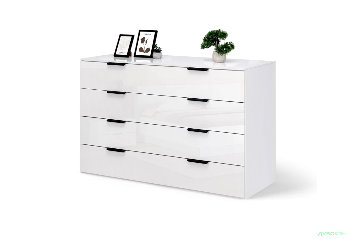 Зображення 2 - Комод MiroMark Міла з 4 шухлядами 70 см білий глянець