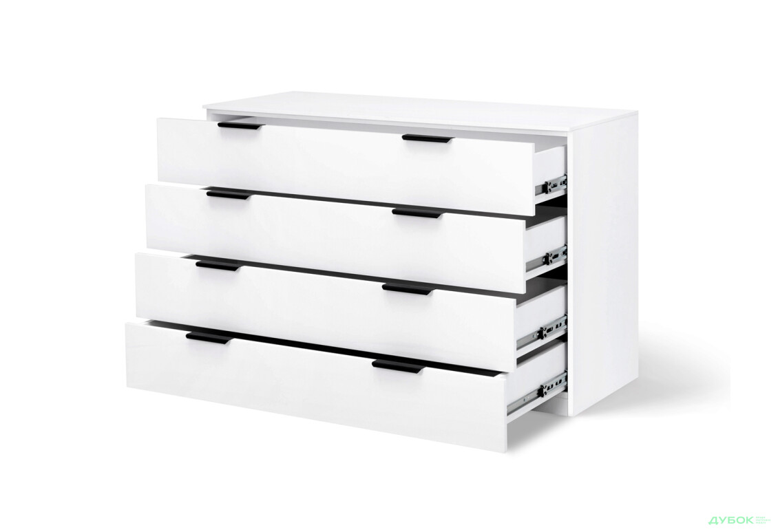 Зображення 3 - Комод MiroMark Міла з 4 шухлядами 70 см білий глянець