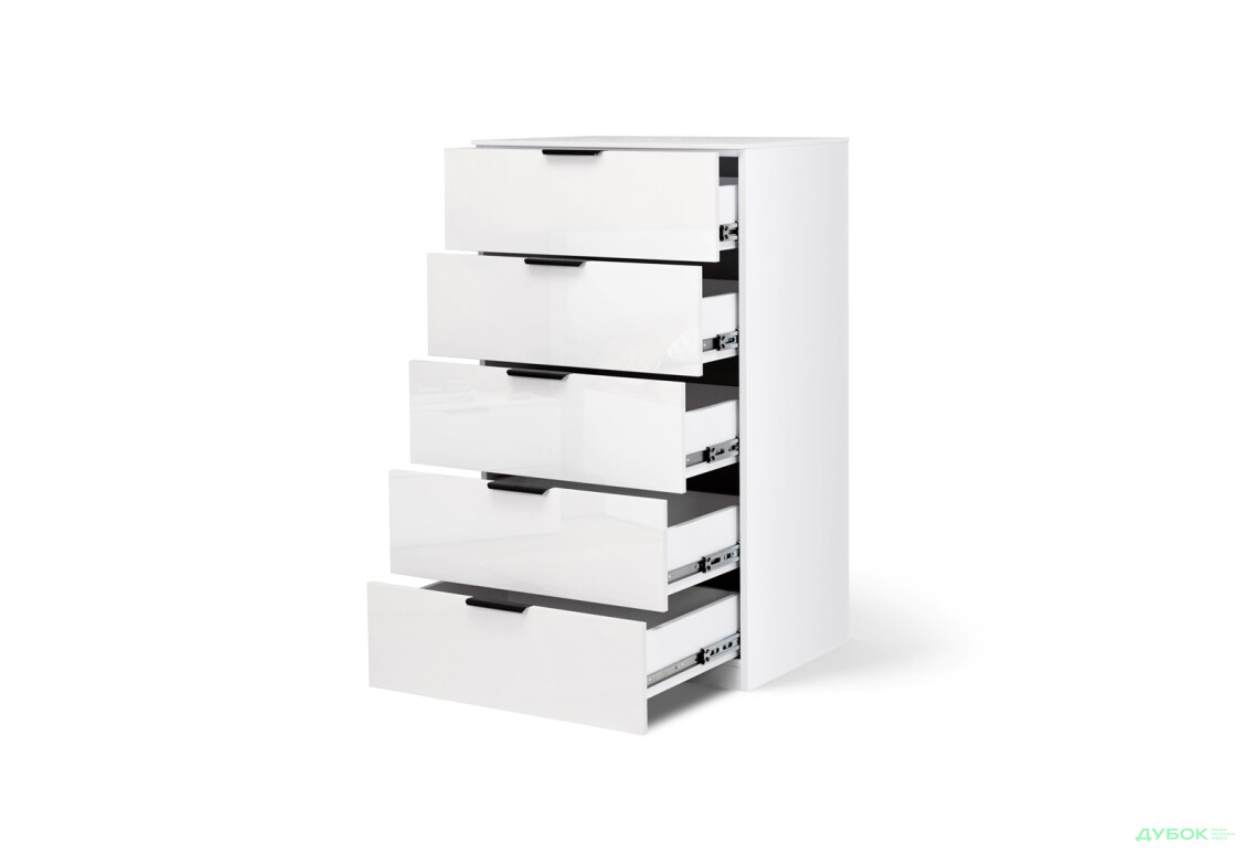 Зображення 3 - Комод MiroMark Міла з 5 шухлядами 125 см білий глянець